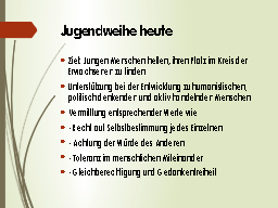 Jugendweihe heute